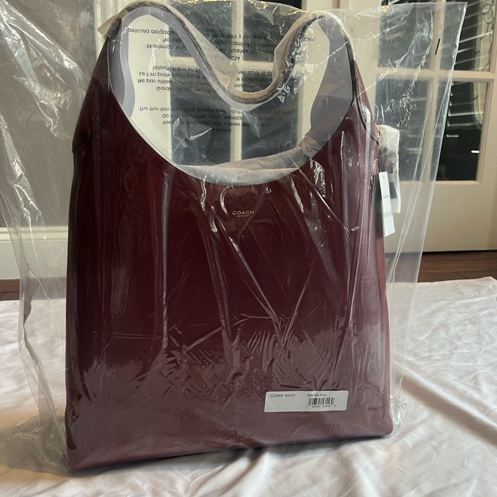 NWT Coach Brooklyn Ruby Red Leather Shoulder Hobo… - image 4